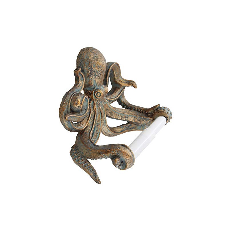 Old River Outdoors Decorative Swimming Octopus Toilet Paper Holder Bronze