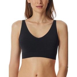 Schiesser Women's Soft Removable Pads Seamless Classic Seamless Sports Bra, Black_181106