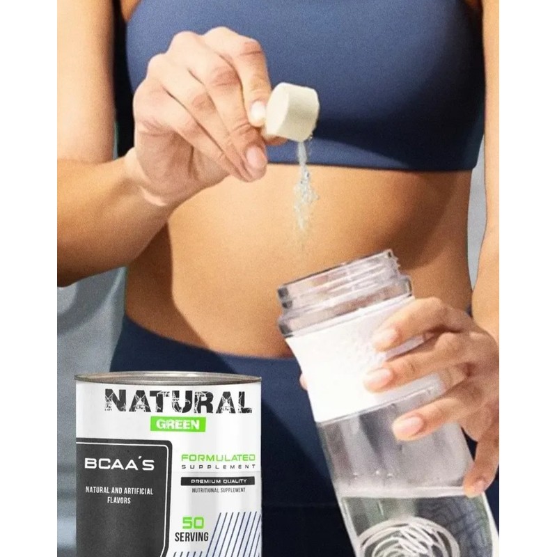 Bcaas Aminoácidos Green 500g 50 Servicios Sabores