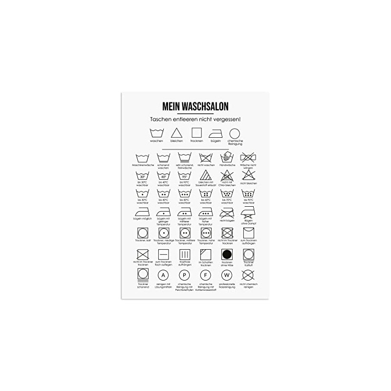 Nastami Poster, Bathroom Saying Poster, Toilet, Housewarming Gift (Laundry Symbols,