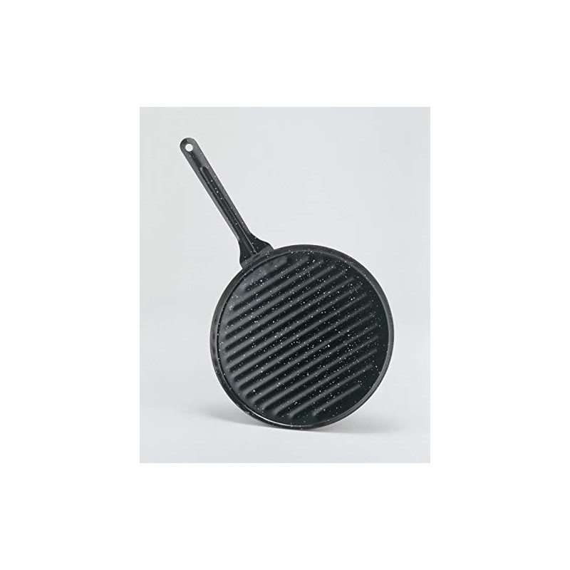 La Ideal Round Enamelled Roast Pan, 22 cm, Steel, Black