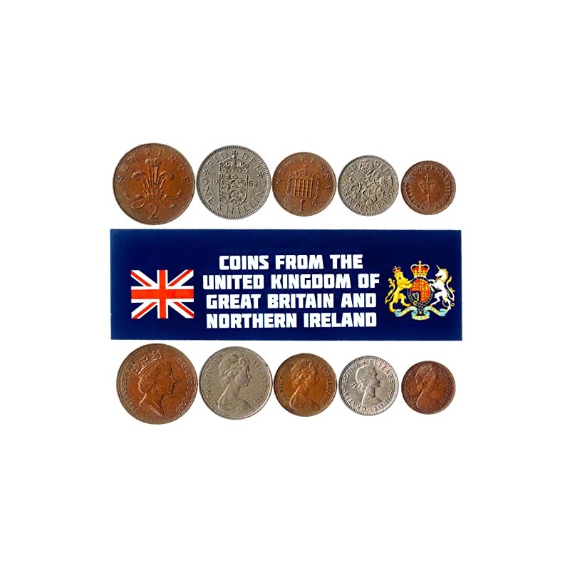 United Kingdom 5 Mixed Coins | 1/2 Penny to Sixpence