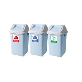LIMEX Material Garbage Bin Separating Stickers, Set of 6, 5.1 x 5.1 inches (130 x 130 mm), Bilingual Notation, 6 Main Sorting Types (Moleish, Can, Bottle, Can, Plastic and Other Garbage)