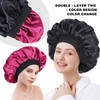 Silk Bonnet for Sleeping Double Layer Satin Bonnet Adjustable Bonnets