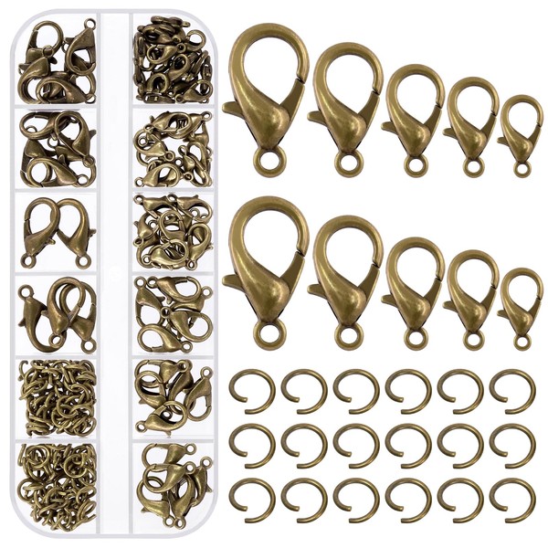 Keadic 170Pcs Open Jump Rings and Lobster Claw Clasps Assortment