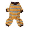 Striped Dog Pajamas Soft Stretchy Warm 4 Legged Puppy Jumpsuit