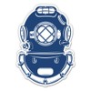 Scuba Diver Diving Helmet Retro - 12" Vinyl Sticker Waterproof
