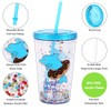 Cute Tumbler with Lid and Straw Double Wall Insulated Acrylic