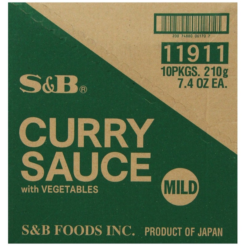 S&B Curry Sauce with Vegetables Mild, 7.4-Ounce (Pack of 10)