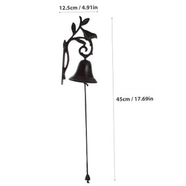 Tofficu Heavy Duty Cast Iron Door Bell Vintage Wall Mounted Design for Outdoor and Indoor Use Rustic Bird Decoration for Garden Porch Cabin and Durable and Functional