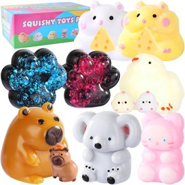 10 Pack Taba Squishy Toys for Kids - Fufu Squishy Sensory Toy Kit, Taba Squishy Paw & Chick Designs, Squishy Fidget Toys for Stress Relief, Autism ADHD Sensory Toys, Party Favors & Gifts