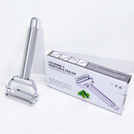 Kunovo Julienne Peeler Stainless Steel Vegetable Peeler,for Potato Carrot Melon Apple Vegetable Cutter Slicer,with Cleaning Brush