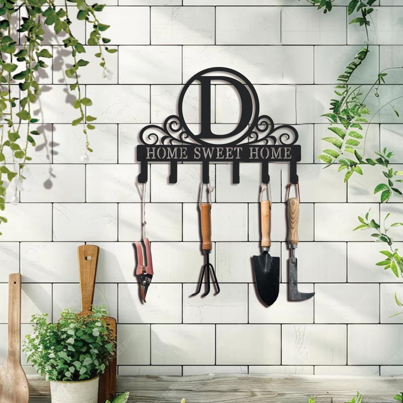 SIFZYJGN Metal Letter D Key Holder for Wall, Monogram Coat