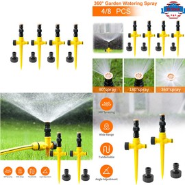 Magik 4~8Pc Multifunction Adjustable Sprinkler 360° Rotation Auto Irrigation System (8 Pack)