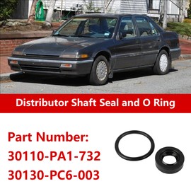 Distributor O-Ring Seal for Honda Accord 1976-2002 for Honda Civic 1973-1983,1988-2000 Replacement 30110-PA1-732 30130-PC6-003 1Pcs Black