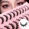 Pestañas Postizas Manga Faux Mink: Pack de 10 Pares con Curvatura Natural