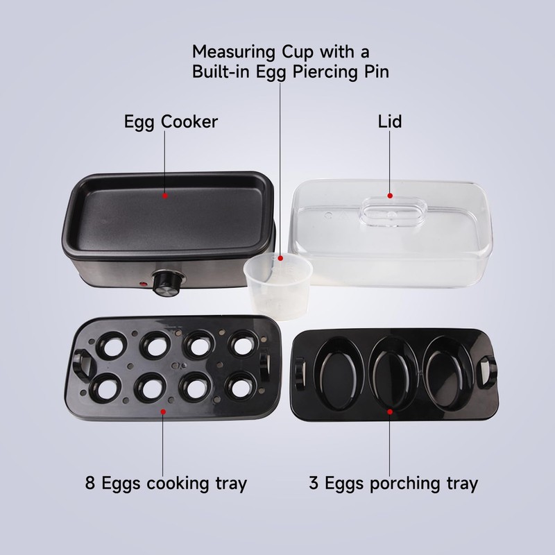 Electric Egg Cooker Rapid – 8 Egg Capacity for Hard