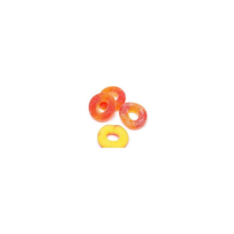 Gurley's Juicy Peach Gummi Rings, Sweet with a Tangy Twist