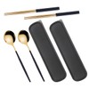 Kisangel 2 Sets Travel Stainless Steel Utensils Set with Case