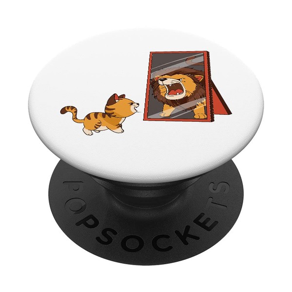 Cat In Mirror Reflection Lion Kitty Funny Baby Cat Kawaii