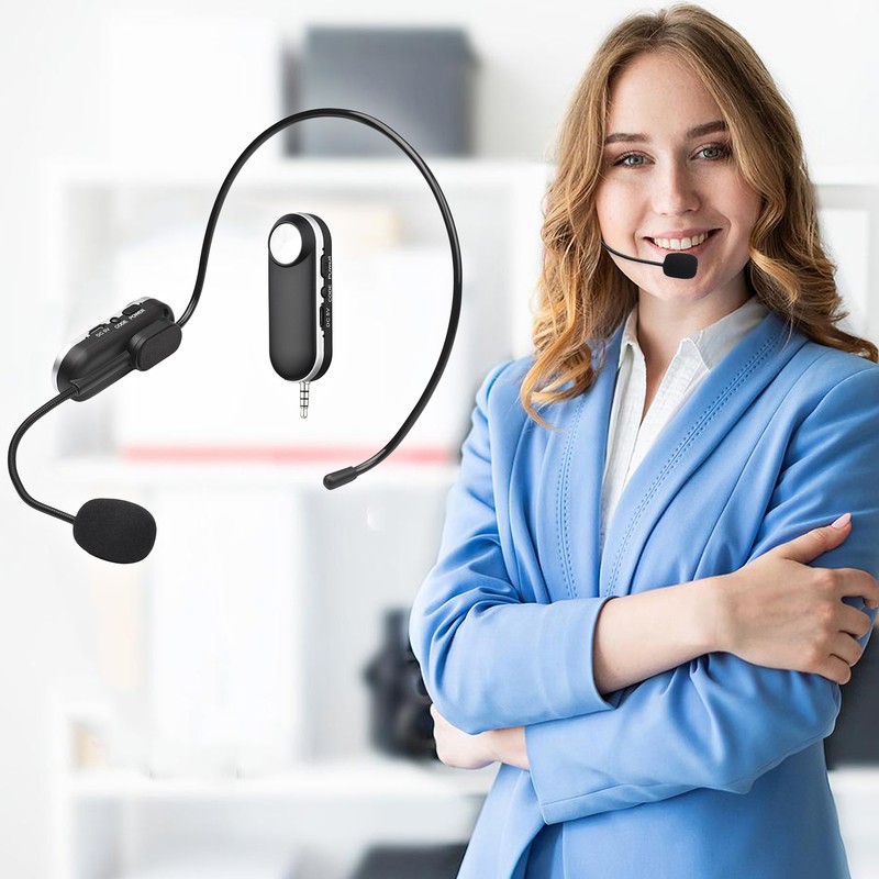 UHF Headset Wireless Microphone Professional Wireless Mic Set 6.35mm Receiver