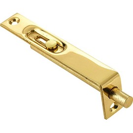 Flush Shoot Door Bolt Slide Action - Polished Brass - 4" Inch 102mm x 16mm