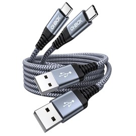 Cable USB a USB C de 60 W de carga rápida [2 unidades de 6 pies], cable USB A a USB C para CarPlay, cable USB tipo C trenzado duradero para iPhone 17/