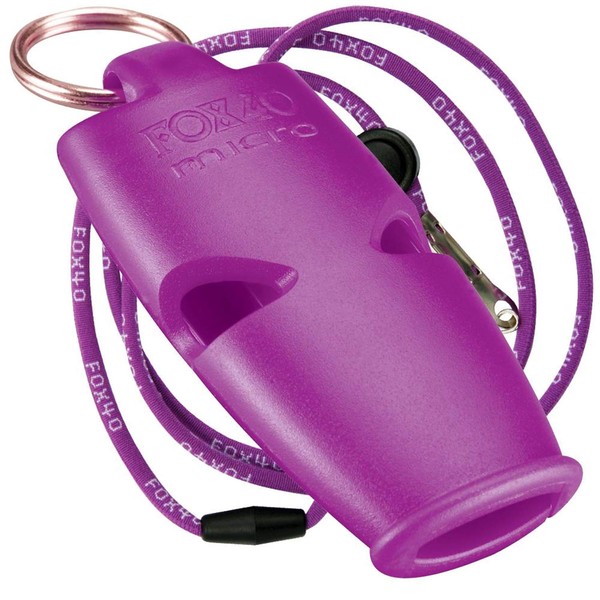 Fox 40 Micro Safety Whistle with Breakaway Lanyard, Purple