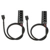 2Pcs PWM Fan Hub 5 Way 4Pin 13.8in Cable Length