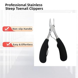 HuaBuy Professional Nail Care Kit, 5-Piece Manicure Set with Storage Box, Black