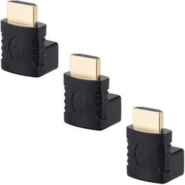 HDMI Right Angle Adapter, LSVTR 3-Pack Right Angle 90 Degree Gold Plated HDMI Male to Female Connector Support 4K 3D and HDR