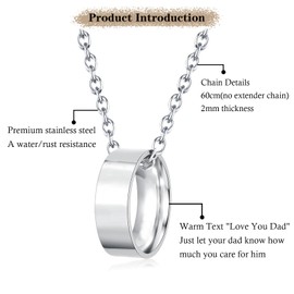 HUABOLA CALYN Dad Gifts from Daughter, Stainless Steel Necklace For Dad Men, Customized Gifts for Dad from Daughter, Ideal Birthday, Christmas, Valentines Gifts for Dad