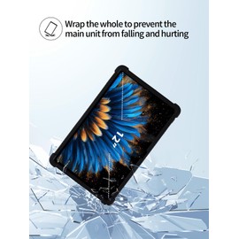 for Blackview MEGA 2 Android 15 Tablet 12 inch FHD+2K Display AI Smart Tablet Model Case,UYRUREL Soft Silicone Adjustable Stand Cover Lightweight Kids Friendly,Black.