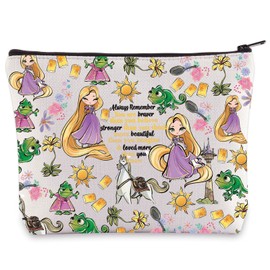 WZMPA - Bolsa de cosméticos Rapunzel de Rapunzel para los fans de Rapunzel regalo de You Are Braver Stronger Beautiful Than You Know Rapunzel para maquillaje con cierre, RAPUNZEL, Bolsa de cosméticos