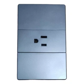 CL Placa Un Contacto Acabado Aluminio Deluxe Interior Y Exterio