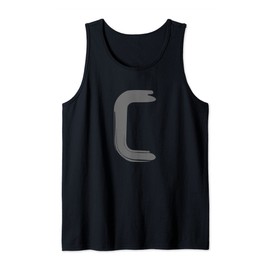 Creative Bold Dark Grey Letter C - Alphabet - Marker Design Tank Top