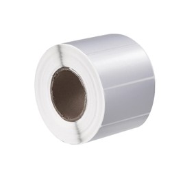 MECCANIXITY Direct Rectangle Label Sticker Metallic Silver 2x1.57 Inch in 1 Row for Packaging, Craft Projects 1000 Labels 1 Roll