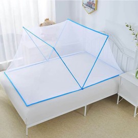 Foldable Mosquito Net Polyester Fiber Mosquito Netting Canopy Free Installation for Bedroom Use Blue 125x70cm / 49.2x27.6in