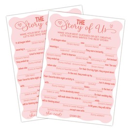 Bridal Shower Games for 25 Guests, Our Love Story Bridal Shower Game Cards, Funny Wedding Games for Rehearsal Dinner, Cocktail Hour, Couples Wedding Bachelorette Engagement Party Supplies-A28