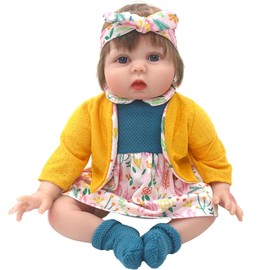 ZWOOS Doll Clothes for Baby Dolls 50-55 cm, Cute Cotton Outfit Compatible with Reborn and More (Flower Skirt)