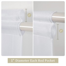 MIULEE 2 Panel Sidelight Curtains for French Door Sheer Panels Light Filtering Window Treatment for Narrow Door 25 x 80 Inches with Tieback - 2 Panels, White