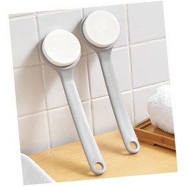 Baluue 1pc Handle Sponge Bath Brush Body Scrubber for Exfoliating and Cleansing Creative Bathroom Accessory Grey for Smooth Skin and Dead Skin Removal