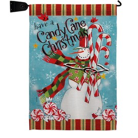 Candy Cane Christmas Garden Flag Set Mailbox Hanger Wintertime Santa Marry Xmas Present Reindeer Season Snow Small Decorative Gift Yard House Banner Double-Sided Made In USA 13 X 18.5