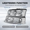 MOSTPLUS Headlight Assembly Compatible with 2003-2006 Chevy Silverado/Avalanche 1500/2500 Front