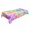 TKS MITLAN Tie Dye Tablecloth 60x84 Inch Rectangular Rainbow Splash