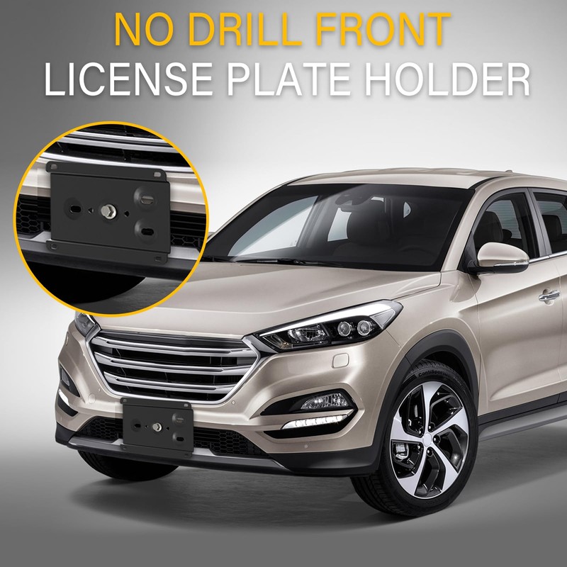 Anti-Theft License Plate Holder Compatible with Hyundai Sonata 8th gen