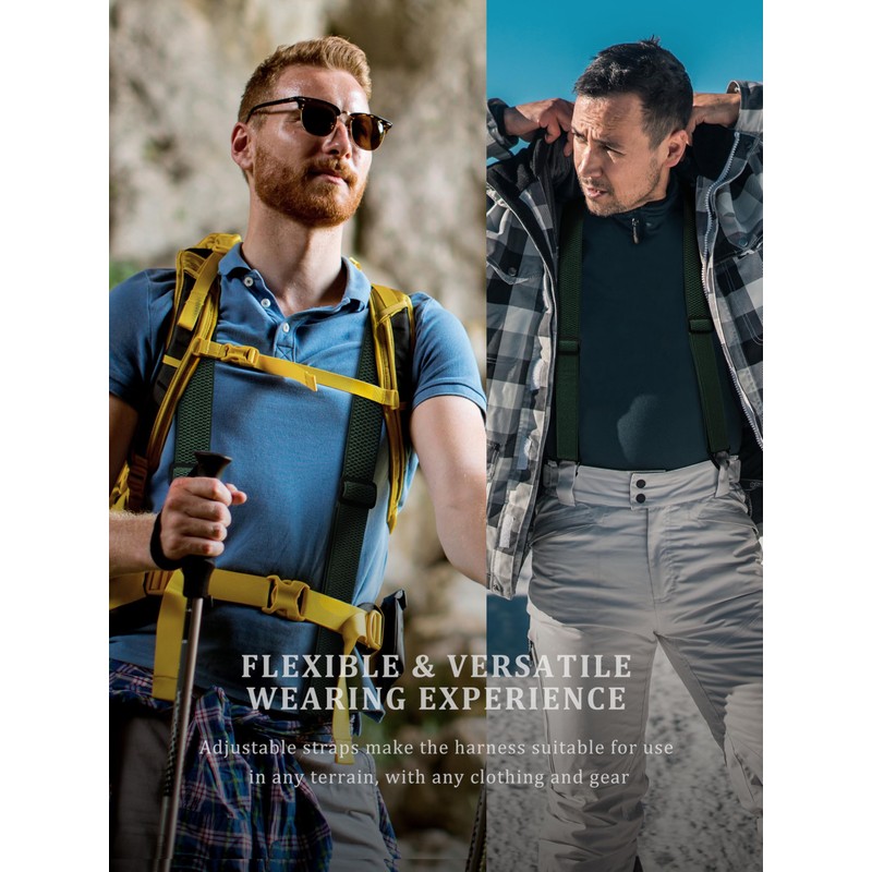 Hidden Suspenders for Men 1.5'' Heavy-Duty Under Clothes 3 Snap