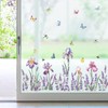 decalmile Iris Flower Lavender Window Clings Grass Butterflies Window Decals