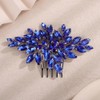 Teyglen Sparkly Blue Crystal Wedding Hair Comb Full Rhinestone Hair