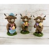 Gerson Easter Decor - Bunny Rabbit Eggs Resin Highland Cow